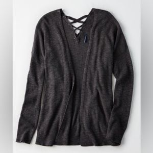 Dark Grey Slouchy Knit Cardigan